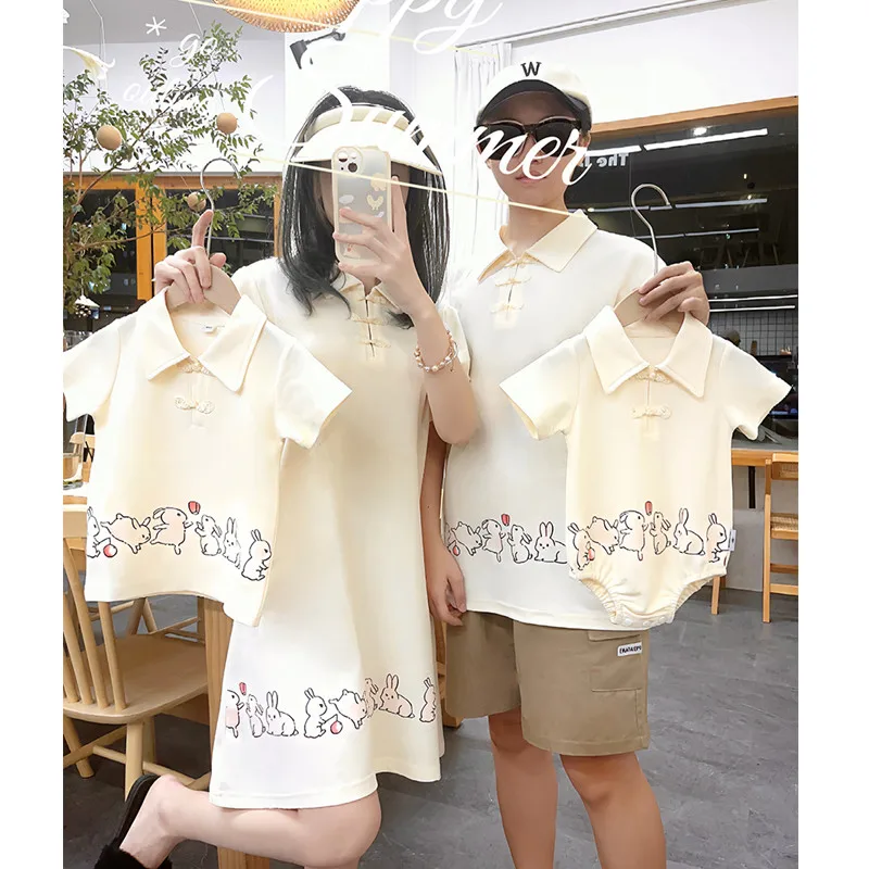Summer Clothing Looks - Tüm aile için çin ebeveyn-çocuk eşleşen