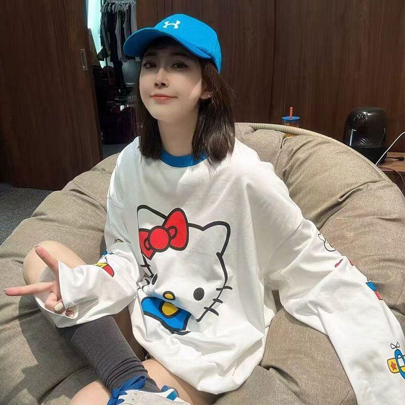 Summer Clothing Us - Uzun kollu Hello Kitty yaz yeni