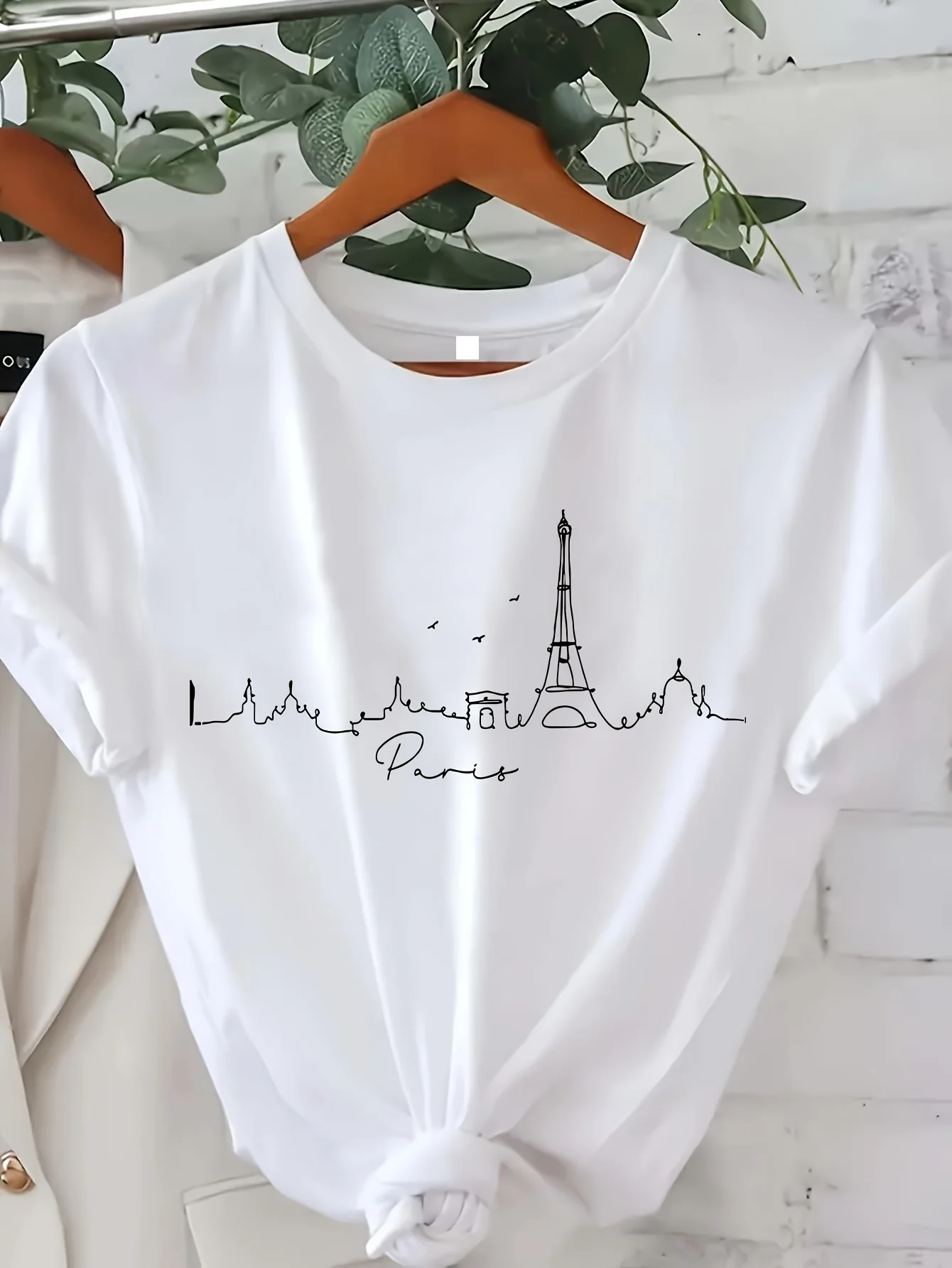 Summer Clothing In Paris - Paris Baskı kısa kollu tişört Bisiklet