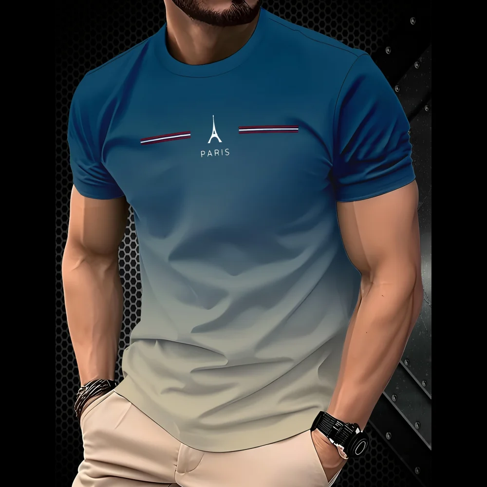 Summer Clothing In Paris - Yaz Erkek Giyim 3D Degrade Basit