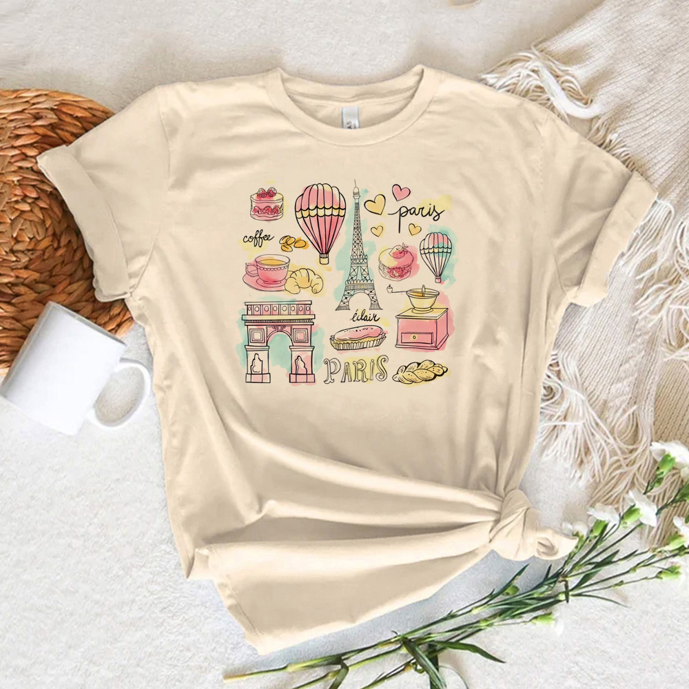 Paris Baskılı kadın T-shirt Ka - Summer Clothing In Paris incelemesi ve fiyatı